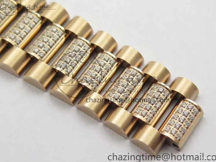 Bracelet Day-Date Dial Silver on Crystal RG A2836 Best Edition 128235 Marker Crystal BP President 36mm RG 0511